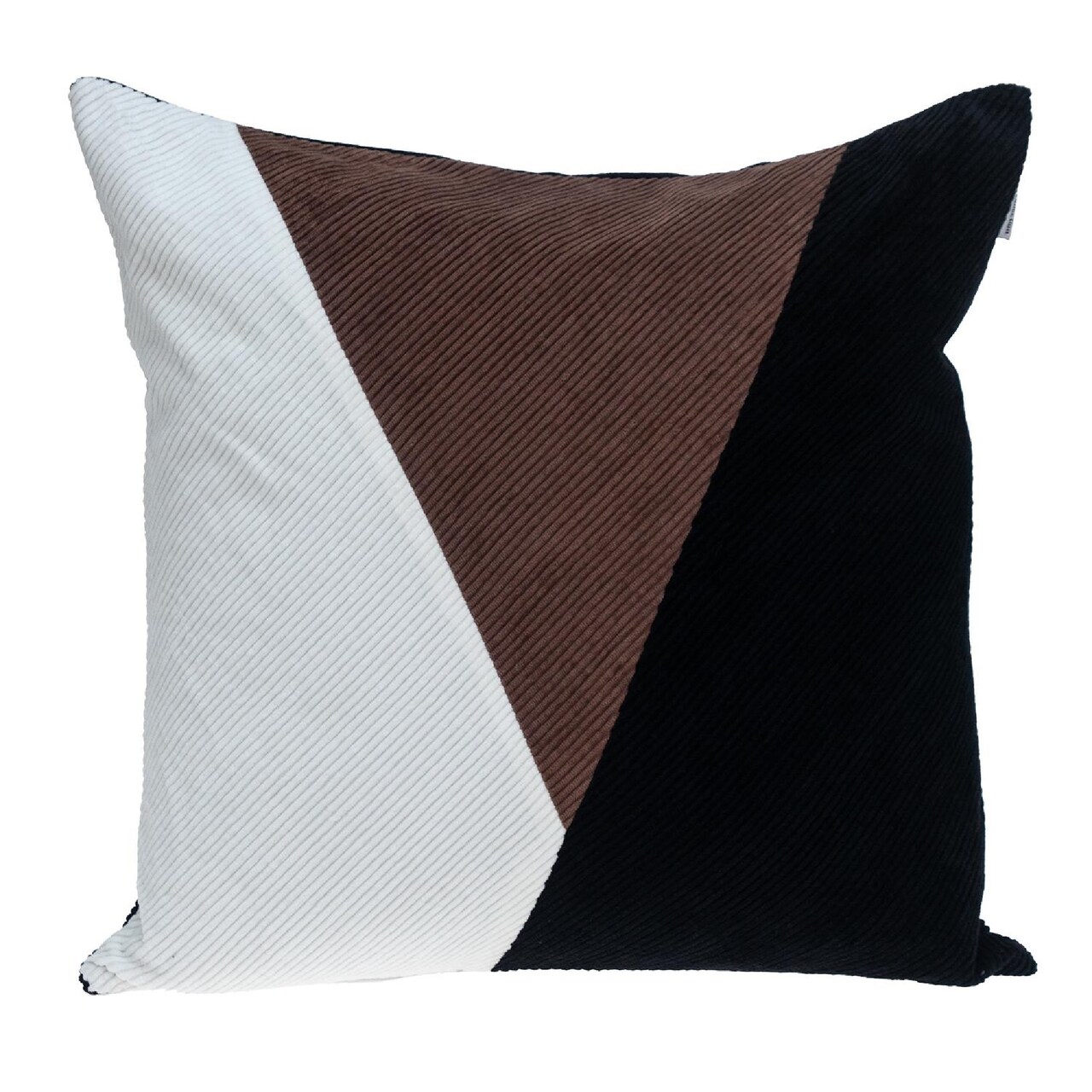 Nassau Collection 20" Brown and Black Color Block Square Throw Pillow